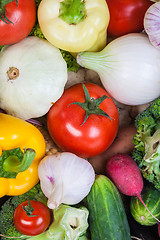 Image showing Group of fresh vegetables isolated on white