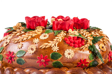 Image showing Ukrainian festive bakery Holiday Bread on white