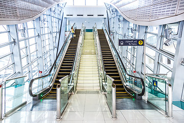 Image showing Automatic Stairs at Dubai Metro Station