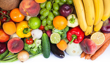 Image showing Huge group of fresh vegetables and fruits