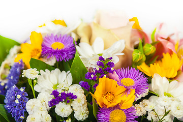 Image showing spring flowers background on white background