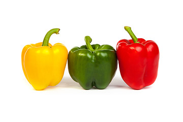 Image showing Group of seet bell peppers isolated on white