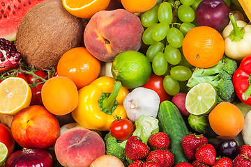 Image showing Group of fresh vegetables isolated on white