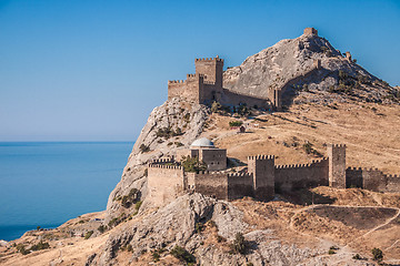 Image showing Ruins of The Genoa Fortress in Sudak, Crimea. Black Sea, Ukraine