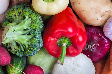 Image showing Group of fresh vegetables isolated on white