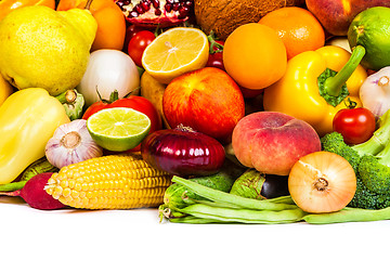 Image showing Group of fresh vegetables isolated on white