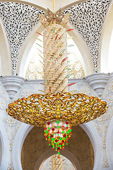 Image showing Abu Dhabi Sheikh Zayed Grand Mosque, beautiful interior