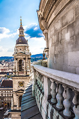 Image showing Aerial view at Budapest from the top of St Stephen Basilica