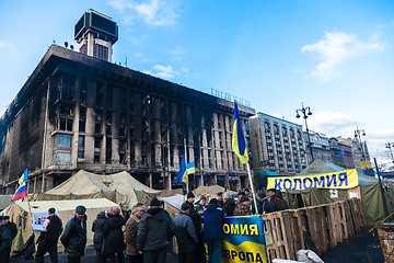 Image showing Ukrainian revolution, Euromaidan after an attack by government f