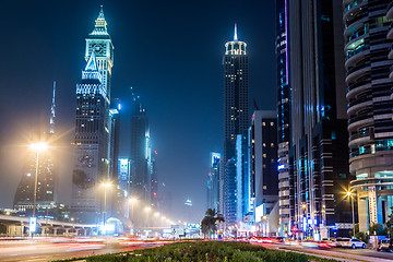 Image showing Dubai Dowtown at ngiht, United Arab Emirates