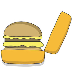 Image showing Cartoon Beefburger