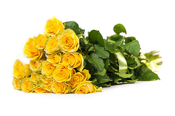 Image showing Group of fresh yellow roses