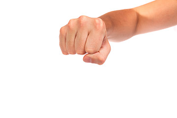 Image showing Males hand with a clenched fist isolated