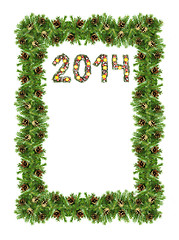 Image showing Christmas card with a christmas ornamen 2014