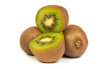 Image showing Kiwi cut in half isolated on white