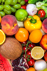 Image showing Group of fresh vegetables isolated on white