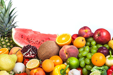 Image showing Huge group of fresh vegetables and fruits