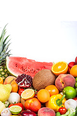 Image showing Group of fresh vegetables isolated on white