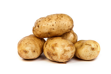 Image showing Group of potatoes isolated on white