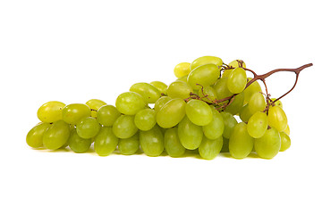 Image showing Bunch of Green Grapes laying isolated