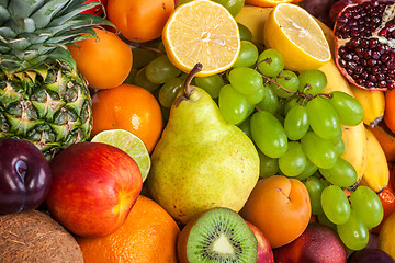 Image showing Huge group of fresh fruits