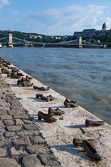 Image showing Shoes on the Danube, a monument to Hungarian Jews shot in the se