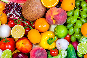 Image showing Group of fresh vegetables isolated on white