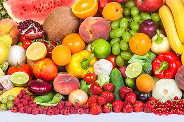 Image showing Group of fresh vegetables isolated on white