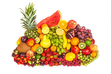 Image showing Huge group of fresh fruits