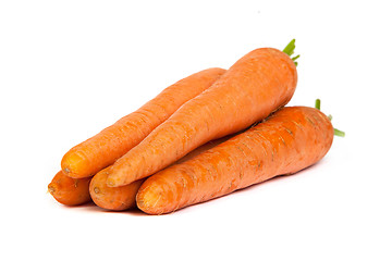 Image showing Bunch of fresh carrot isolated on white