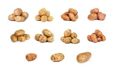 Image showing set of potatoes isolated on white