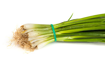 Image showing Fresh scallions isolated on white