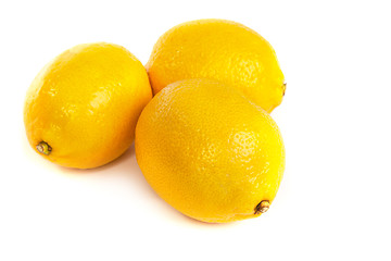 Image showing Fresh lemons on white background