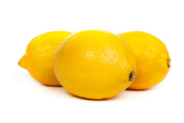 Image showing Fresh lemons on white background