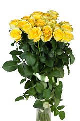 Image showing Group of fresh yellow roses