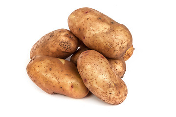 Image showing Group of potatoes isolated on white