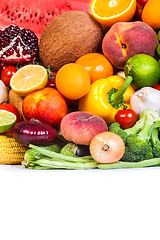 Image showing Group of fresh vegetables isolated on white