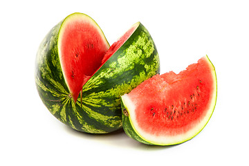 Image showing Fresh, ripe, juicy watermelon. Shot on White