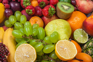 Image showing Huge group of fresh fruits isolated on a white background.