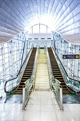 Image showing Automatic Stairs at Dubai Metro Station