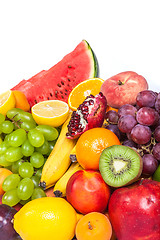 Image showing Huge group of fresh fruits