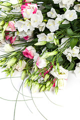 Image showing spring flowers background on white background