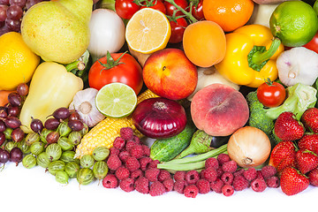 Image showing Huge group of fresh vegetables and fruits