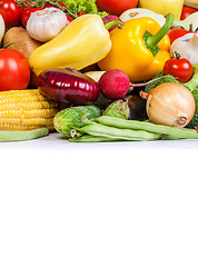 Image showing Group of fresh vegetables isolated on white