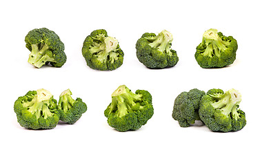 Image showing set of broccolis floret isolated on white