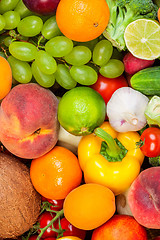 Image showing Group of fresh vegetables isolated on white