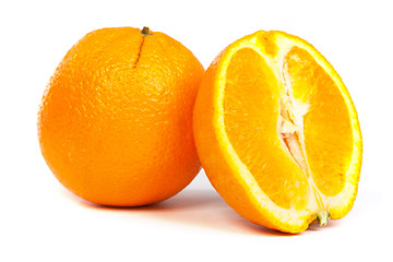 Image showing Fresh orange and a half part of orange
