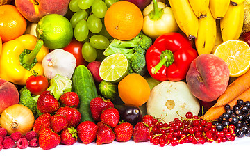 Image showing Group of fresh vegetables isolated on white