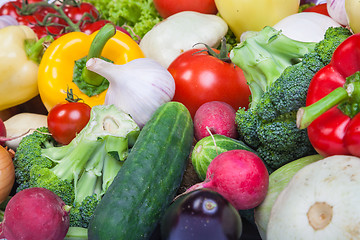 Image showing Group of fresh vegetables isolated on white