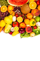 Image showing Group of fresh vegetables isolated on white